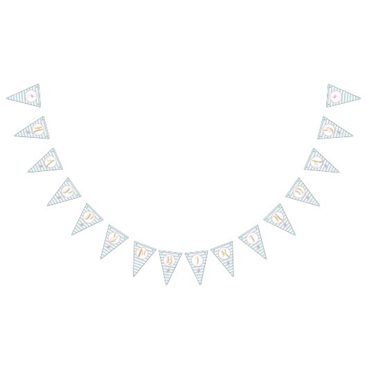 Gold Glitter Flamingo 1st Birthday Pennant Banner (Alle)