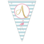 Gold Glitter Flamingo 1st Birthday Pennant Banner (Derde vlag)
