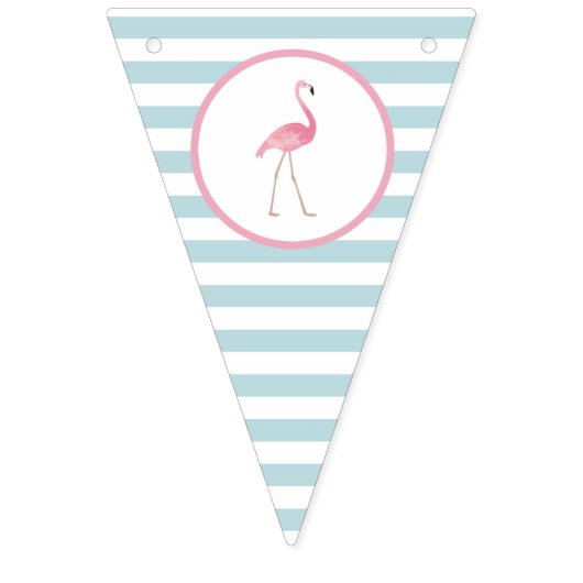 Gold Glitter Flamingo 1st Birthday Pennant Banner (Eerste vlag)