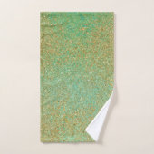 Gold Glitter Flecks Blauwgroen Aqua Glam Modern Gi Bad Handdoek (Handdoek)
