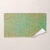 Gold Glitter Flecks Blauwgroen Aqua Glam Modern Gi Bad Handdoek (Handdoek)