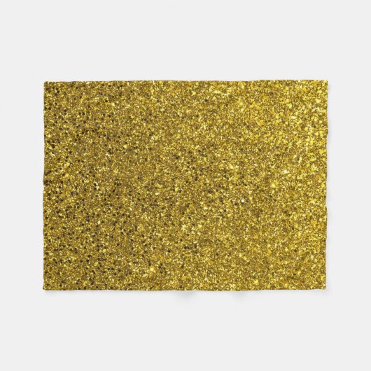 Gold Glitter Fleece Blanket (Voorkant (Horizontaal))