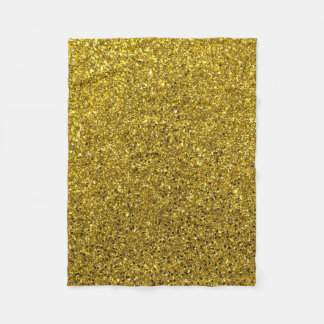 Gold Glitter Fleece Blanket Deken