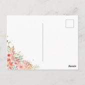 Gold Glitter Floral Foto Girl Birth Announance Briefkaart (Achterkant)