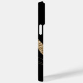 Gold Glitter Floral op zwart Case-Mate iPhone Case (Achterkant / Rechts)