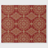 Gold Glitter Floral Paisley Mandala Pattern Cadeaupapier (Vlak)