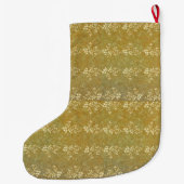 Gold Glitter Floral Pattern Grote Kerstsok (Achterkant)