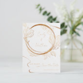 Gold Glitter Floral Script Weduwen sparen de Datum Briefkaart (Staand voorkant)