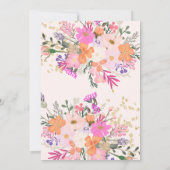 Gold glitter floral waterverf foto afstuderen aankondiging (Achterkant)