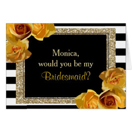 Gold Glitter Floral zal je mijn bruidsmeisje zijn