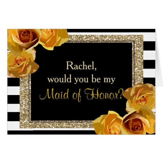 Gold Glitter Floral zal je mijn eerbewijs zijn (Voorkant Horizontaal)