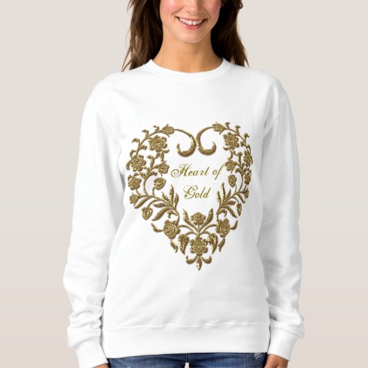 Gold Glitter Flourish Valentijn Women's Trui (Voorkant)
