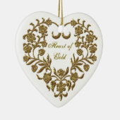 Gold Glitter Flourish Valentijns Heart Ornament (Rechts)
