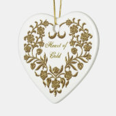 Gold Glitter Flourish Valentijns Heart Ornament (Links)