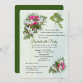 Gold Glitter Flower Bouquet Bachelorette Party Kaart (Voorkant / Achterkant)