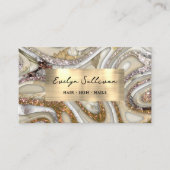 Gold Glitter Fluid Marble Visitekaartje (Voorkant)