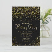 Gold glitter foil confetti business kerst kaart (Staand voorkant)