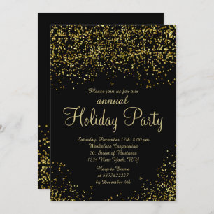 Gold glitter foil confetti business kerst kaart