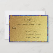 *~* Gold Glitter Folie Blauw Abstract - Huwelijk R RSVP Kaartje (Voorkant)