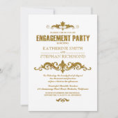 Gold Glitter folie Elegant verlovingsfeest Uitnodi Kaart (Voorkant)