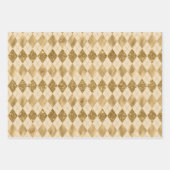 Gold Glitter Folie Pattern Monogramed Kerstmis Inpakpapier Vel (Voorkant 3)