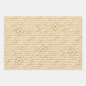 Gold Glitter Folie Pattern Monogramed Kerstmis Inpakpapier Vel (Voorkant 2)