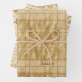 Gold Glitter Folie Pattern Monogramed Kerstmis Inpakpapier Vel (In situ)