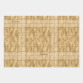 Gold Glitter Folie Pattern Monogramed Kerstmis Inpakpapier Vel (Voorkant)