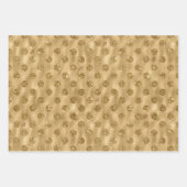 Gold Glitter Folie Pattern Monogramed Kerstmis Inpakpapier Vel (Voorkant 3)