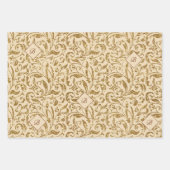 Gold Glitter Folie Pattern Monogramed Kerstmis Inpakpapier Vel (Voorkant 2)