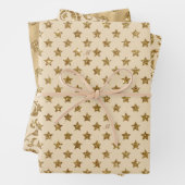 Gold Glitter Folie Pattern Monogramed Kerstmis Inpakpapier Vel (In situ)