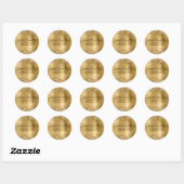 Gold Glitter Folie retouradres Ronde Sticker (Vel)