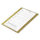 Gold Glitter Food Journal - Trendy Chic Meal Diary Notitieblok (Schuin)