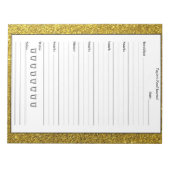 Gold Glitter Food Journal - Trendy Chic Meal Diary Notitieblok (Voorkant)