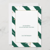 Gold Glitter & Forest Green Pine Tree-kerstmis Feestdagenkaart (Achterkant)