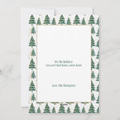 Gold Glitter & Forest Green Pine Tree-kerstmis Feestdagenkaart (Achterkant)