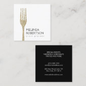 Gold Glitter Fork Event Planner Vierkante Visitekaartje (Voorkant / Achterkant)