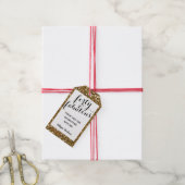 Gold Glitter Forty en Fabulous Favor Cadeaulabel (Met Touw)