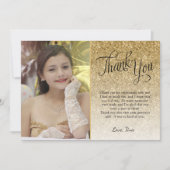 Gold Glitter-foto Hartelijk dank Kaart (Voorkant)