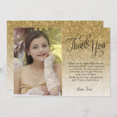 Gold Glitter-foto Hartelijk dank Kaart (Voorkant / Achterkant)
