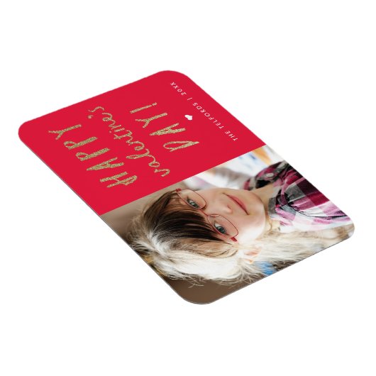 Gold glitter foto Valentijnsdag Magneet (Rechterzijde)