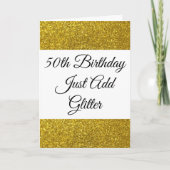 Gold Glitter Fun om 50 uur voor haar verjaardagska Kaart (Voorkant)