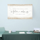 Gold Glitter Future Mrs Welcome Vrijgezellenfeest Spandoek (Beurs)