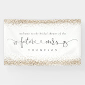 Gold Glitter Future Mrs Welcome Vrijgezellenfeest Spandoek (Horizontaal)