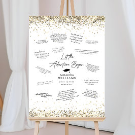 Gold Glitter Gast Afstuderen Handtekening