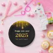 Gold Glitter Gelukkig Nieuwjaar 2025 Papier Bord (Feest)