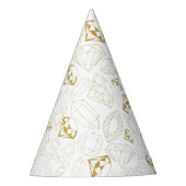Gold Glitter Gem Ze is een Gem Verjaardag Party Pe Feesthoedjes (Voorkant)