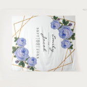 Gold Glitter Geo Blue Floral Foto Backdrop Sign Wandkleed (Voorkant (horizontaal))