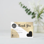 Gold Glitter Geo Heart Logo Customer Thank You Visitekaartje (Staand voorkant)
