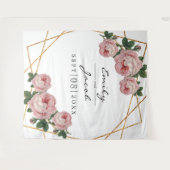 Gold Glitter Geo Pink Floral Foto Backdrop Sign Wandkleed (Voorkant (horizontaal))